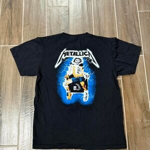 Vintage Metallica Rockband Pushead Ride The Lightning Concert L Black T-shirt
